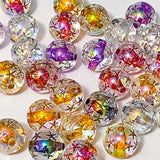 star pattern cut large round 16mm clear acrylic beads marble marbles colourful sparkly iridescent shimmer shimmery uk cute kawaii craft supplies shop store jewellery making big jumbo chunky