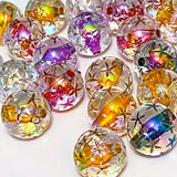 star pattern cut large round 16mm clear acrylic beads marble marbles colourful sparkly iridescent shimmer shimmery uk cute kawaii craft supplies shop store jewellery making big jumbo chunky