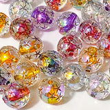 star pattern cut large round 16mm clear acrylic beads marble marbles colourful sparkly iridescent shimmer shimmery uk cute kawaii craft supplies shop store jewellery making big jumbo chunky