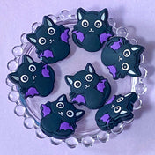 black deep purple cat cats bat bats bat-cat cat-bat silicone jumbo very big bead beads uk cute kawaii craft supplies shop store beaded pen pens build make your own create jewellery findings fun kitten kitty halloween spooky bat-cat 3cm 30mm