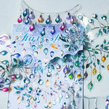 hanging light lights bauble baubles blue pastel pale light pretty decoration pretty leaf leaves hanging sticker stickers slakes flake large big jumbo holo foil sparkly glitter glittery pack of 12 uk cute kawaii stationery shop store uk planner addict addicts  branch branches