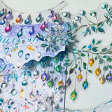 hanging light lights bauble baubles blue pastel pale light pretty decoration pretty leaf leaves hanging sticker stickers slakes flake large big jumbo holo foil sparkly glitter glittery pack of 12 uk cute kawaii stationery shop store uk planner addict addicts  branch branches