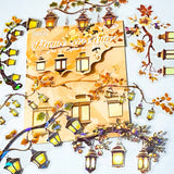 hanging gold light lights lantern lanterns  festive christmas pretty decoration pretty leaf leaves hanging sticker stickers slakes flake large big jumbo holo foil sparkly glitter glittery pack of 12 uk cute kawaii stationery shop store uk planner addict addicts  branch branches