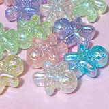 gingerbread men man chunky big large 20mm 2cm bead beads acrylic iridescent pearly ab coated shimmer shimmery craft supplies shop store uk cute kawaii blue pink clear lilac green purple translucent ginger bread