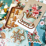 pastel gingerbread men man cottage deer cookie cookies house tree winter christmas festive card postcard postcards decoration decorations baking food set of 3 uk cute kawaii stationery shop store pretty beautiful 