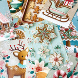 pastel gingerbread men man cottage deer cookie cookies house tree winter christmas festive card postcard postcards decoration decorations baking food set of 3 uk cute kawaii stationery shop store pretty beautiful 