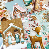 pastel gingerbread men man cottage deer cookie cookies house tree winter christmas festive card postcard postcards decoration decorations baking food set of 3 uk cute kawaii stationery shop store pretty beautiful 