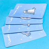 four embroidered fabric iron on seal applique  patches on a blue background