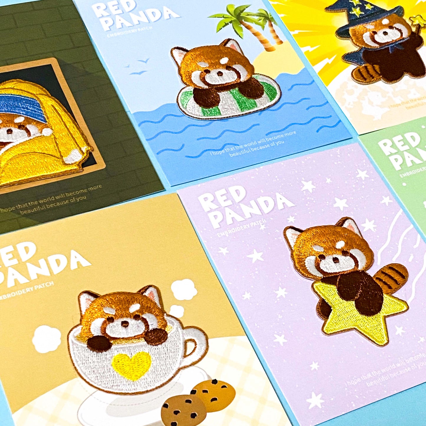 red panda cute embroidery patches