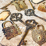 ornate vintage keys and locks stickers detailed antique style card die cuts journaling supplies