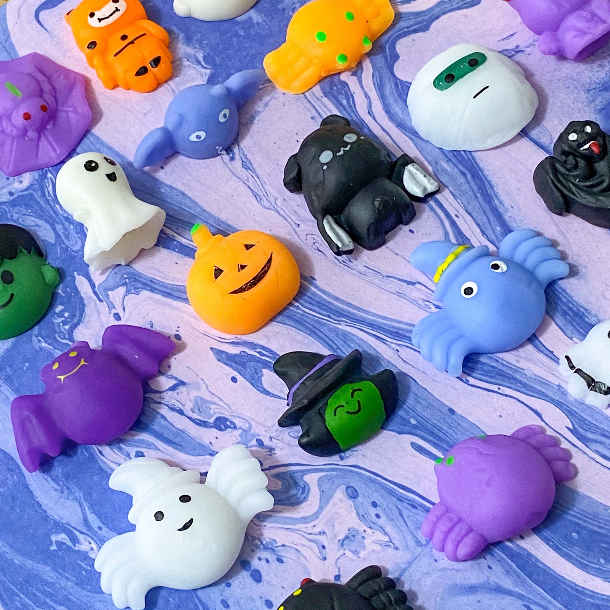 squishy squishie squishies squashy stress toy pocket anxiety relief soft fun gift gifts uk halloween spooky spider bat bats ghost pumpkin witch monster skull kawaii cute shop store 
