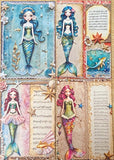 beautiful mermaid mermaids postcard postcards bundle set of 4 uk cute kawaii pastel stationery shop store pretty ocean theme magic magical blue green pink purple teal orange colours pack bundle planner addict sea shell shells music musical notes song songs