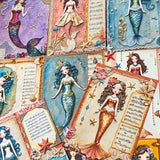 beautiful mermaid mermaids postcard postcards bundle set of 4 uk cute kawaii pastel stationery shop store pretty ocean theme magic magical blue green pink purple teal orange colours pack bundle planner addict sea shell shells music musical notes song songs
