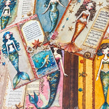 beautiful mermaid mermaids postcard postcards bundle set of 4 uk cute kawaii pastel stationery shop store pretty ocean theme magic magical blue green pink purple teal orange colours pack bundle planner addict sea shell shells music musical notes song songs