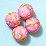 RAINBOW & PINK Themed SILICONE BEADS 15mm 30mm & 33mm
