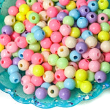 8mm small round acrylic bead beads bundle pastel mid colours pink lemon yellow blue light green mint cream lilac uk cute kawaii craft supplies mix bag