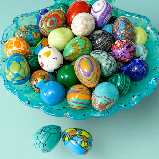 gemstone egg eggs pocket worry stone toy gift gifts uk easter spring present idea ideas cute kawaii rounded smooth precious semi stones glossy pretty gems 