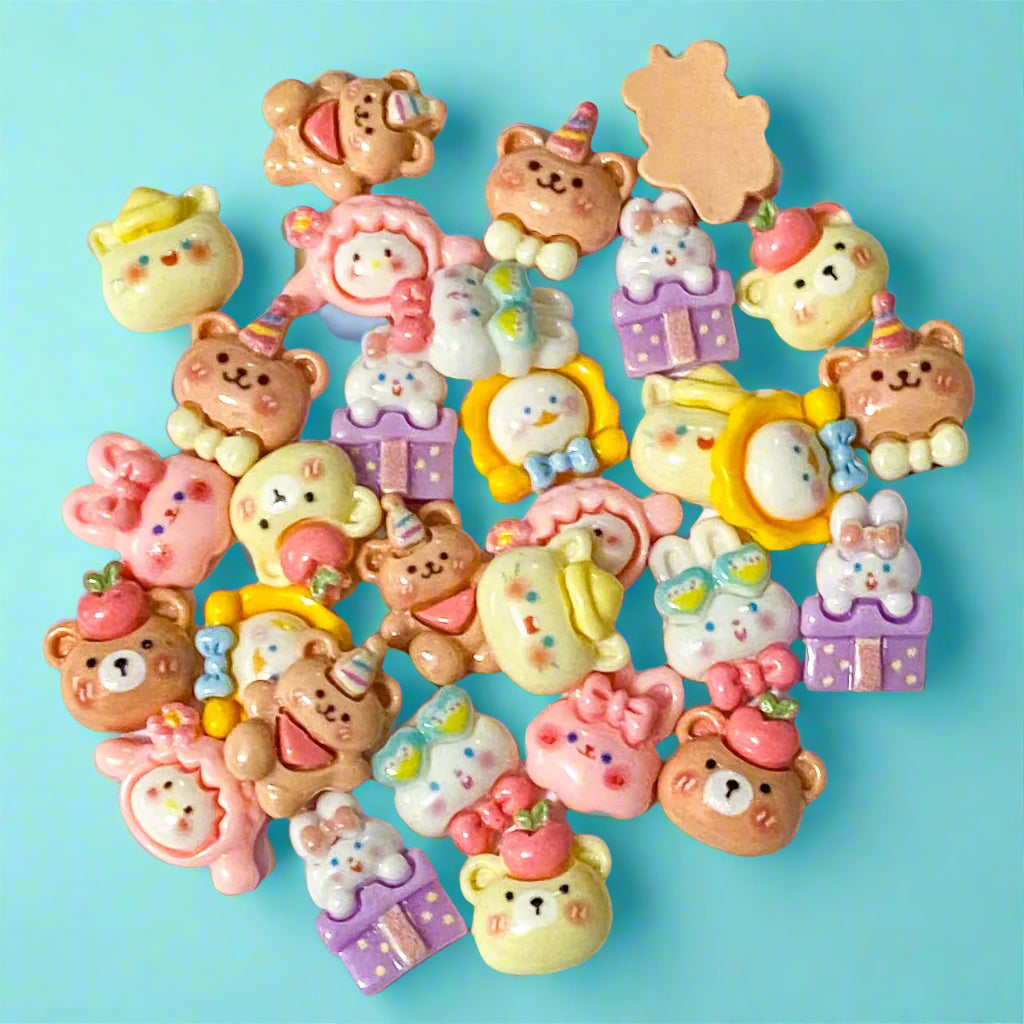 cute kawaii animal animals resin resins flatback flat back fb fbs embellishment craft supplies uk shop store sheep lamb cat cats rabbit rabbits bunny bunnies bear bears flower bow bows duck ducks