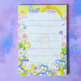 FLORAL RECTANGULAR LINED Note Pad STICKY MEMO 50 Pages