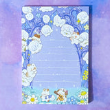 FLORAL RECTANGULAR LINED Note Pad STICKY MEMO 50 Pages