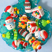 christmas festive silicone bead beads cute kawaii large big jumbo fun beaded pen pens supplies uk craft shop store jewellery making gingerbread house houses snowman snowmen tree green trees mitten mittens glove santa claus father Christmas red green gold white