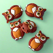 brown owl owls jumbo large big silicone soft bead beads uk cute kawaii craft supplies shop store fun beaded pen pens make build your own jewellery supplies green eyes 26mm uk