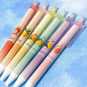 cute kawaii pen pens click black fineline gel ink very fine slim slimline fruit fruits uk stationery shop store strawberry melon peach orange passion fruit red oranges yellow mint green purple lilac pink