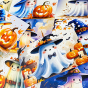 kawaii pumpkin witch witches ghost ghosts cute cards postcard postcards uk stationery halloween bundle of 4 orange purple blue black and white glossy card set planner supplies spooky