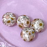 snowy arctic fox foxes large jumbo big chunky silicone bead beads uk cute kawaii pastel white pink pearl pearly 15mm 31mm build your own pen beaded pens jewellery supplies craft crafts christmas festive snow animal animals floral pattern patterned 
