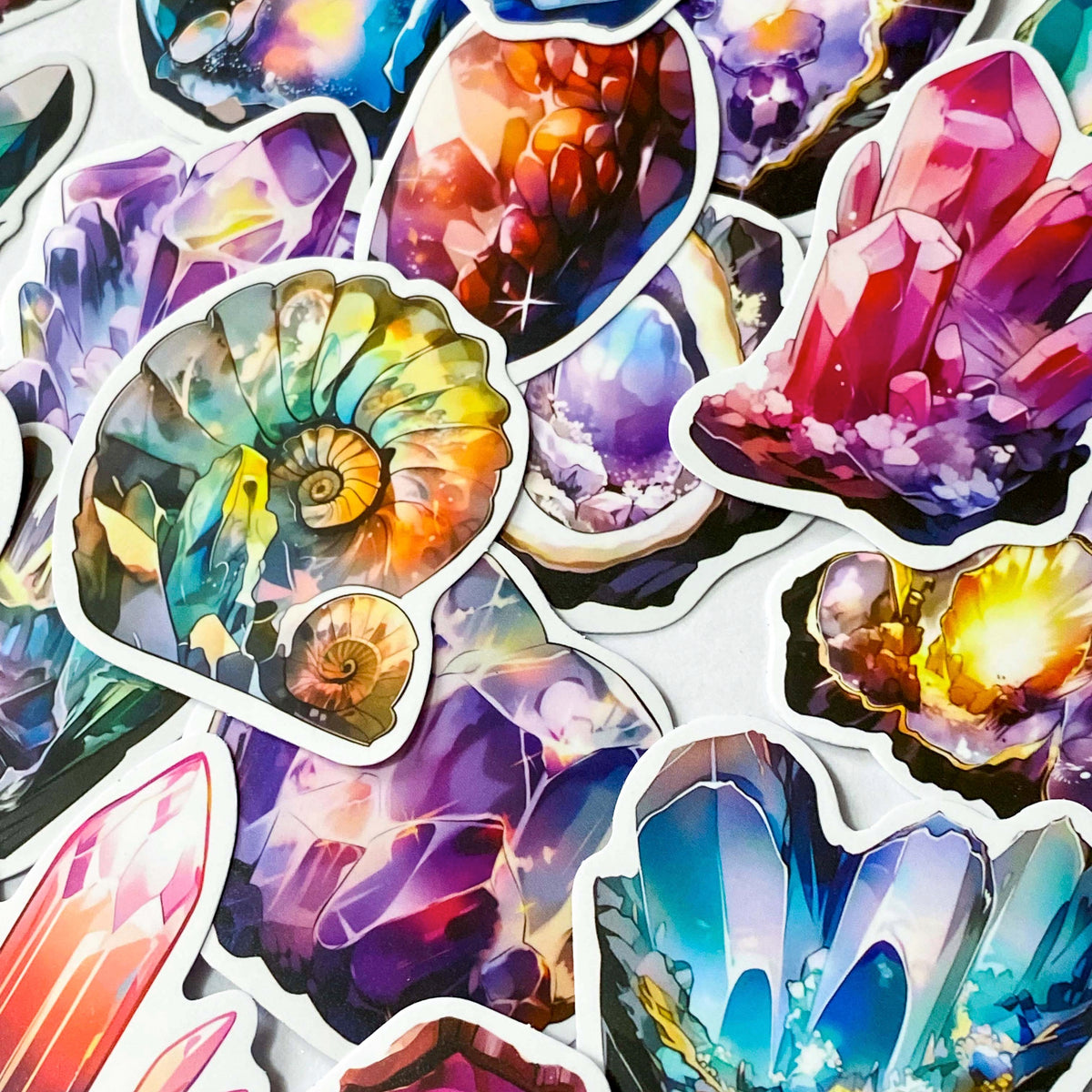 Geode Sticker GEODES & CRYSTALS Laptop / Decorative Stickers Set 10 – The Kawaii Squirrel