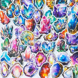 vibrant rainbow colour coloured gem gems crystal crystals geode geodes rocks rock sticker stickers laptop large big matte set stationery uk cute kawaii gift gifts