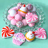 pink red and white silicone bead beads jumbo large big chunky 15mm 30mm lollipop lolly lollies cake cakes cupcake cupcakes uk cute kawaii craft supplies shop store beaded pen pens jewellery making make pattern patterned soft round 3d heart hearts food and drink