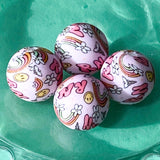 pink red and white silicone bead beads jumbo large big chunky 15mm 30mm lollipop lolly lollies cake cakes cupcake cupcakes uk cute kawaii craft supplies shop store beaded pen pens jewellery making make pattern patterned soft round 3d heart hearts food and drink