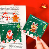 metal and acrylic gold golden chain hanging bookmark book mark marks bookmarks uk cute kawaii festive christmas gift gifts shop store present stocking filler fillers red and white reindeer rudolph santa claus snowman gingerbread man men fun tree dangling  