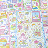 matte satin animal animals kawaii cute sticker stickers sheet sheets pack uk stationery panda cat bear chick monkey bunny miffy kitty adorable flat set pastel colours planner supplies shop store