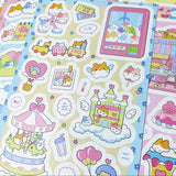 matte satin animal animals kawaii cute sticker stickers sheet sheets pack uk stationery panda cat bear chick monkey bunny miffy kitty adorable flat set pastel colours planner supplies shop store