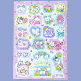 matte satin animal animals kawaii cute sticker stickers sheet sheets pack uk stationery panda cat bear chick monkey bunny miffy kitty adorable flat set pastel colours planner supplies shop store