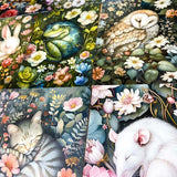 floral flower animal animals cute kawaii postcard postcards cards dark rich opulent illustrations art uk stationery supplies planner addict shop store cat kitten badger mouse rat hedgehog frog fox owl bird woodpecker rabbit bunny bear beautiful individual deep colours ornate snail