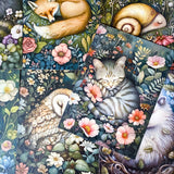 floral flower animal animals cute kawaii postcard postcards cards dark rich opulent illustrations art uk stationery supplies planner addict shop store cat kitten badger mouse rat hedgehog frog fox owl bird woodpecker rabbit bunny bear beautiful individual deep colours ornate snail