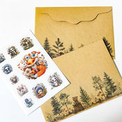 vintage sepia kraft brown envelope large big envelopes for postcards postcard card uk cute kawaii woodland bear tree trees