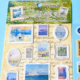 art stickers of impressionist oil paintings with raised 3d frames