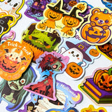 pumpkin pumpkins halloween spooky colourful bright laptop sticker stickers glossy fun kids set pack cat bear animal haunted witch trick or treat uk cute kawaii stationery supplies shop store gift gifts