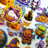 pumpkin pumpkins halloween spooky colourful bright laptop sticker stickers glossy fun kids set pack cat bear animal haunted witch trick or treat uk cute kawaii stationery supplies shop store gift gifts