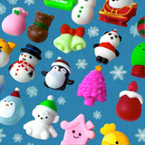 christmas festive squishy squishies stress toy toys gift gifts stocking filler fillers uk cute kawaii fun cheap toy toys penguin santa tree bear tree sack sleigh candle sweet snowman snowmen