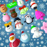 christmas festive squishy squishies stress toy toys gift gifts stocking filler fillers uk cute kawaii fun cheap toy toys penguin santa tree bear tree sack sleigh candle sweet snowman snowmen