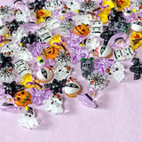 mini tiny little halloween spooky flatback flat back fb fbs flatbacks uk cute kawaii craft supplies shop store 7mm 8mm 9mm 10mm acrylic resin embellishments spider pumpkin ghost rip bat fire mask 