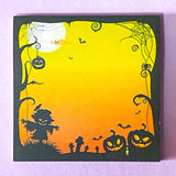sticky memo memos pad note notes square 40 sheet sheets spooky halloween colouful bright green yellow orange lilac purple blue silhouette scary gift gifts stationery shop store uk cute kawaii planner addicts 