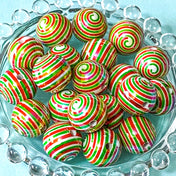 candy stripe striped bead beads red green and white festive swirl swirls sweet sweets jumbo large big chunky acrylic craft supplies shop store uk cute kawaii christmas make your own beaded pen pens jewellery iridescent ab shimmer