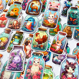 animals cute kawaii in jar jars bottle bottles magic laptop sticker stickers set gift gifts uk shop store stationery