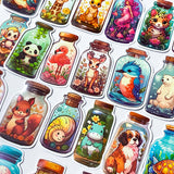 animals cute kawaii in jar jars bottle bottles magic laptop sticker stickers set gift gifts uk shop store stationery